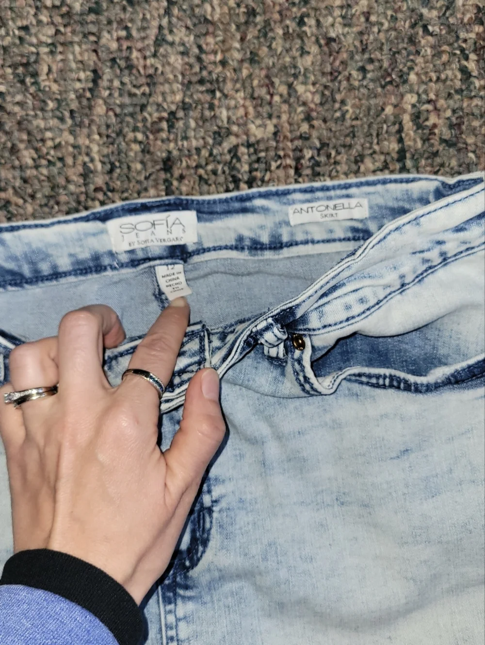 sofia by sofia vergara Light Blue Denim A-Line Mini Skirt - Picture 3 of 7